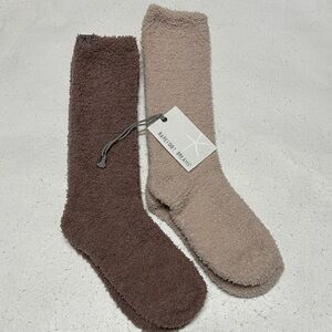 NWOT Barefoot Dreams Cozy Socks - Mauve & Dusty Pink set of 2